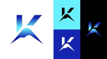 concept de conception de logo monogramme k aventure en montagne vecteur