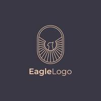 inspiration de conception de logo d'aigle. logo d'art en ligne d'aigle vecteur