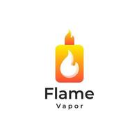 logo coloré dégradé de vapeur de flamme vecteur