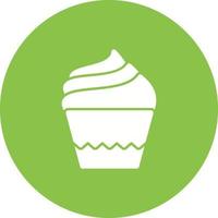 icône de fond de cercle de muffin crème vecteur