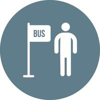 icône de fond de cercle d'arrêt de bus vecteur