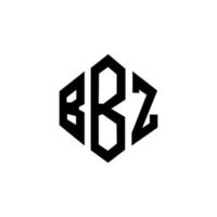 création de logo de lettre bbz avec forme de polygone. création de logo en forme de polygone et de cube bbz. modèle de logo vectoriel hexagone bbz couleurs blanches et noires. monogramme bbz, logo d'entreprise et immobilier.