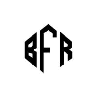 création de logo de lettre bfr avec forme de polygone. création de logo en forme de polygone et de cube bfr. modèle de logo vectoriel bfr hexagone couleurs blanches et noires. monogramme bfr, logo commercial et immobilier.