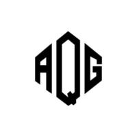 création de logo de lettre aqg avec forme de polygone. création de logo en forme de polygone et de cube aqg. modèle de logo vectoriel aqg hexagone couleurs blanches et noires. monogramme aqg, logo d'entreprise et immobilier.