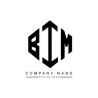 création de logo de lettre bim avec forme de polygone. création de logo en forme de polygone et de cube bim. modèle de logo vectoriel bim hexagone couleurs blanches et noires. monogramme bim, logo d'entreprise et immobilier.