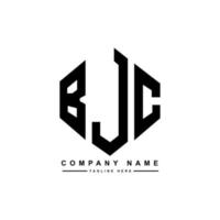 création de logo de lettre bjc avec forme de polygone. création de logo en forme de polygone et de cube bjc. modèle de logo vectoriel bjc hexagone couleurs blanches et noires. monogramme bjc, logo d'entreprise et immobilier.