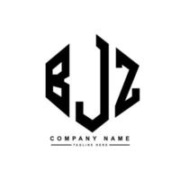 création de logo de lettre bjz avec forme de polygone. création de logo en forme de polygone et de cube bjz. modèle de logo vectoriel bjz hexagone couleurs blanches et noires. monogramme bjz, logo d'entreprise et immobilier.