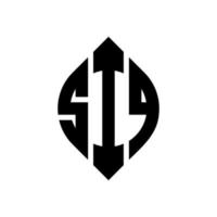 création de logo de lettre de cercle siq avec forme de cercle et d'ellipse. lettres d'ellipse siq avec style typographique. les trois initiales forment un logo circulaire. siq cercle emblème abstrait monogramme lettre marque vecteur. vecteur