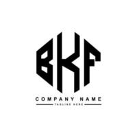 création de logo de lettre bkf avec forme de polygone. création de logo en forme de polygone et de cube bkf. modèle de logo vectoriel bkf hexagone couleurs blanches et noires. monogramme bkf, logo d'entreprise et immobilier.