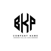 création de logo de lettre bkp avec forme de polygone. création de logo en forme de polygone et de cube bkp. modèle de logo vectoriel bkp hexagone couleurs blanches et noires. monogramme bkp, logo d'entreprise et immobilier.