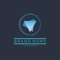 vecteur de conception de modèle de logo de couches de triangle moderne pour la marque ou l'entreprise et autre