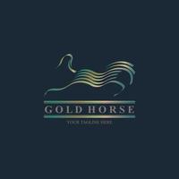 modèle de conception de logo de cheval d'or de luxe pour la marque ou l'entreprise et autre vecteur