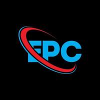 logo epc. lettre CPE. création de logo de lettre epc. initiales logo epc liées avec un cercle et un logo monogramme majuscule. typographie epc pour la technologie, les affaires et la marque immobilière. vecteur