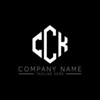 création de logo de lettre cck avec forme de polygone. cck création de logo en forme de polygone et de cube. modèle de logo vectoriel cck hexagone couleurs blanches et noires. monogramme cck, logo d'entreprise et immobilier.