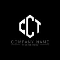 création de logo de lettre cct avec forme de polygone. création de logo en forme de polygone et de cube cct. modèle de logo vectoriel cct hexagone couleurs blanches et noires. monogramme cct, logo d'entreprise et immobilier.