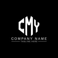 création de logo de lettre cmy avec forme de polygone. création de logo en forme de polygone et de cube cmy. modèle de logo vectoriel cmy hexagone couleurs blanches et noires. monogramme cmy, logo d'entreprise et immobilier.