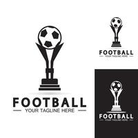 modèle d'icône vectorielle de conception de logo de trophée de championnat de football ou de football.trophée de football des champions pour le prix du gagnant vecteur