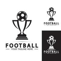 modèle d'icône vectorielle de conception de logo de trophée de championnat de football ou de football.trophée de football des champions pour le prix du gagnant vecteur