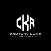 création de logo de lettre ckr avec forme de polygone. création de logo en forme de polygone et de cube ckr. modèle de logo vectoriel ckr hexagone couleurs blanches et noires. monogramme ckr, logo d'entreprise et immobilier.