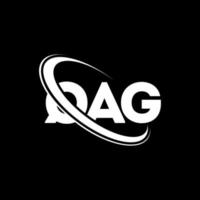 logo qag. lettre qag. création de logo de lettre qag. initiales logo qag liées avec un cercle et un logo monogramme majuscule. typographie qag pour la technologie, les affaires et la marque immobilière. vecteur