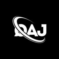 logo qaj. lettre qaj. création de logo de lettre qaj. initiales logo qaj liées avec un cercle et un logo monogramme majuscule. typographie qaj pour la technologie, les affaires et la marque immobilière. vecteur
