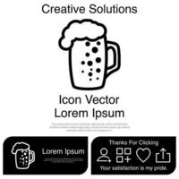 icône de verre de bière eps 10 vecteur