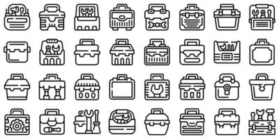 les icônes de la boîte à outils définissent le vecteur de contour. équipement de la boîte à outils