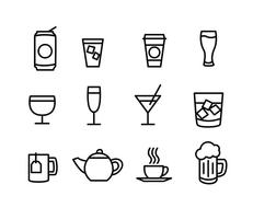 Icônes illustrées de vecteurs de boissons vecteur