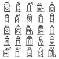 ensemble d'icônes de déodorant, style de contour vecteur
