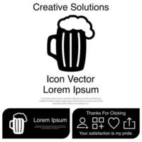 icône de verre de bière eps 10 vecteur