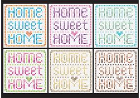 Accueil Sweet Home Cross Stitch Vectors