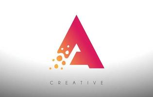 une création de logo de lettre de points avec une bulle artistique créative coupée en vecteur de couleurs violettes