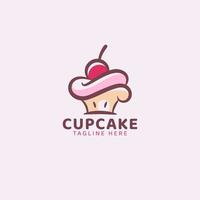 graphique vectoriel de logo cupcake simple pour toute entreprise, en particulier pour la boulangerie, la pâtisserie, l'alimentation et les boissons, le café, etc.