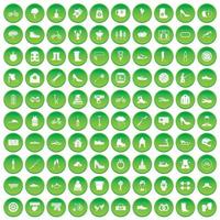 100 icônes de chaussures définies cercle vert