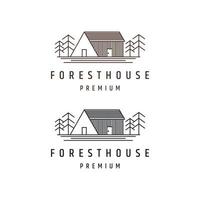 modèle de conception d'icône de logo de maison forestière vecteur