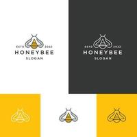 illustration vectorielle de modèle de conception d'icône de logo d'abeille de miel vecteur