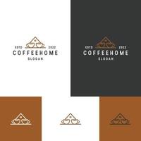 modèle de conception d'icône de logo de maison de café vecteur