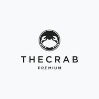modèle de conception plate icône logo crabe vecteur