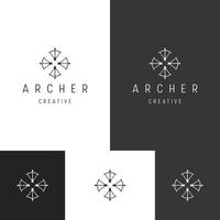 modèle de conception plate icône logo archer vecteur