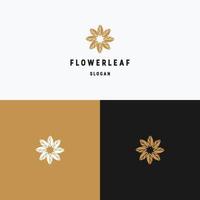 modèle de conception d'icône de logo de feuille de fleur vecteur