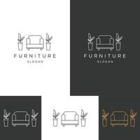 modèle de conception plate d'icône de logo de meubles vecteur