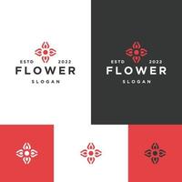 fleurs logo icône modèle de conception illustration vectorielle vecteur