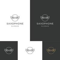 modèle de conception plate icône logo saxophone vecteur