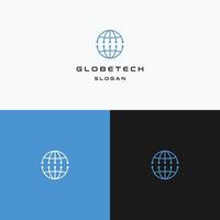 modèle de conception d'icône de logo globe tech vecteur