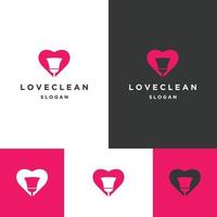 modèle de conception d'icône de logo d'amour propre vecteur