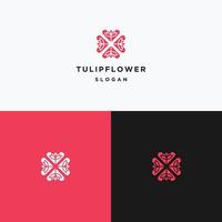 modèle de conception plate icône logo fleur tulipe vecteur