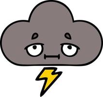 nuage d'orage de dessin animé mignon vecteur