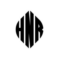 création de logo de lettre de cercle hnr avec forme de cercle et d'ellipse. lettres ellipse hnr avec style typographique. les trois initiales forment un logo circulaire. hnr cercle emblème abstrait monogramme lettre marque vecteur. vecteur