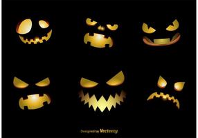 Visages vectoriels fantômes Jack-o-lantern vecteur