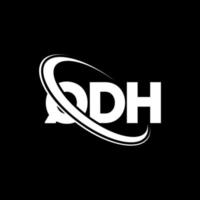 logo QDH. qdh lettre. création de logo de lettre qdh. initiales logo qdh liées avec un cercle et un logo monogramme majuscule. typographie qdh pour la technologie, les affaires et la marque immobilière. vecteur